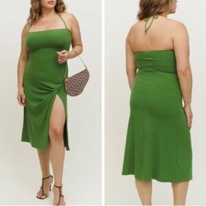Reformation Hilo Knit Ribbed Midi Halter Dress NWT $228